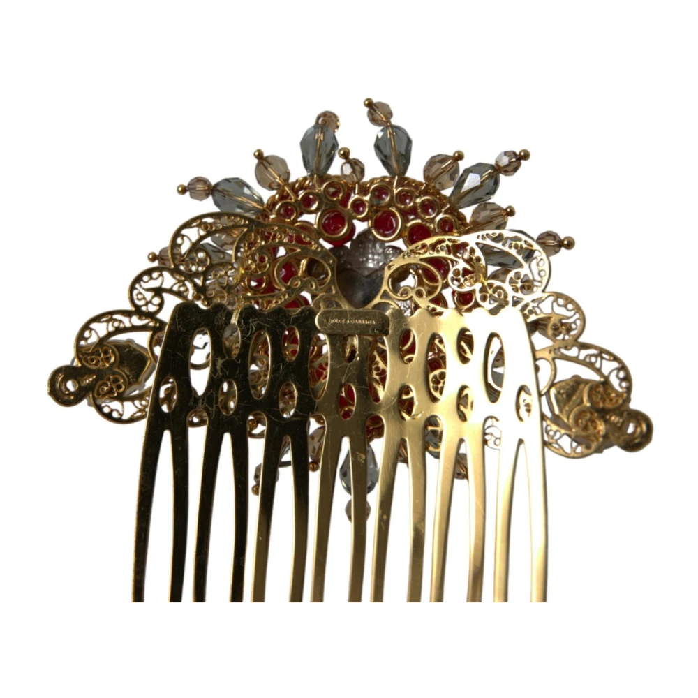 Dolce & Gabbana Kristal Hart Messing Haarkam Multicolor Dames