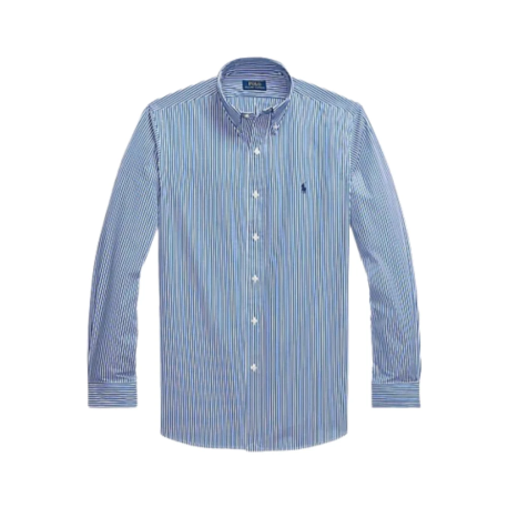 POLO Ralph Lauren regular fit overhemd met logo blue white bengal stripe