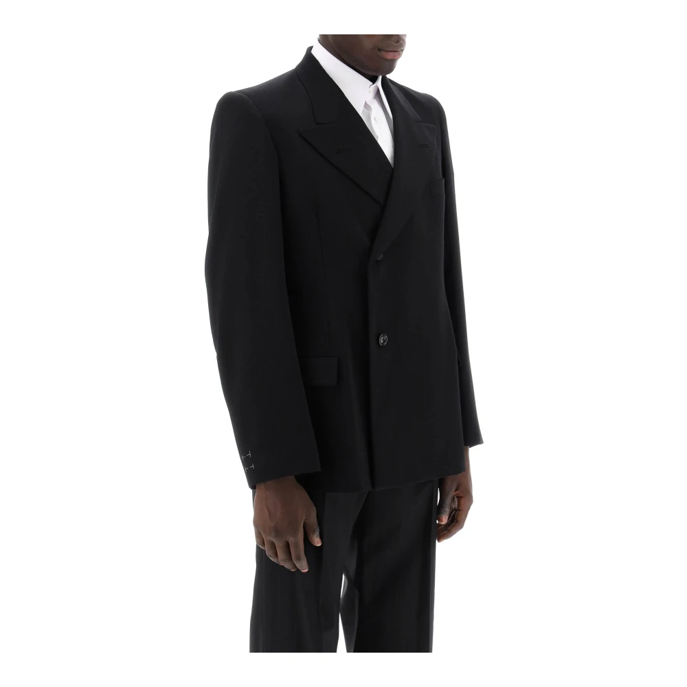 Maison Margiela Klassieke Wol Double-Breasted Jas Black Heren