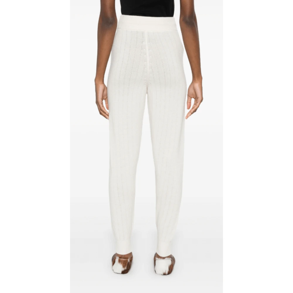 Ermanno Scervino Witte Pointelle-Gebreide Broek met Strepen White Dames