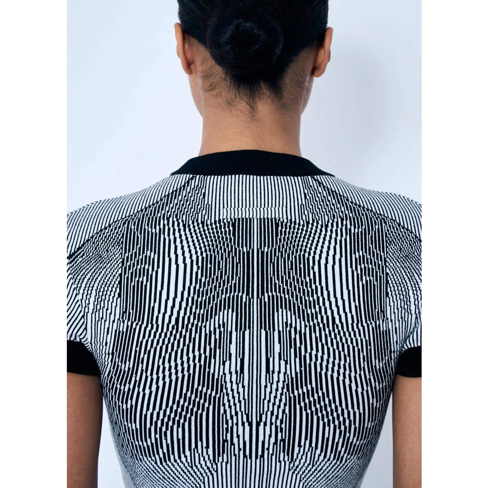 Jean Paul Gaultier Jacquard Gebreide Top met Contrastbies Gray Dames