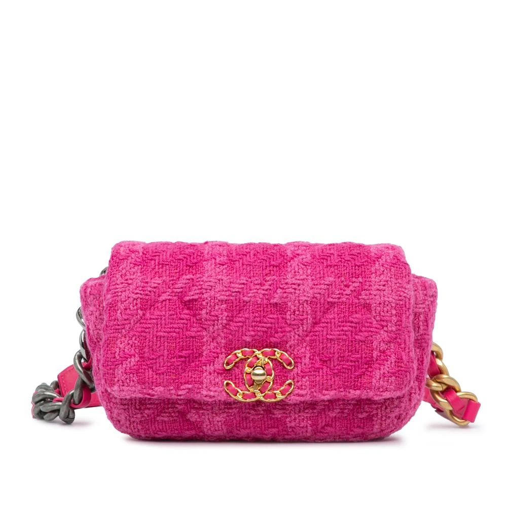 Chanel Vintage Women's Pink Pre-Owned Chanel 19 Mini Flap Bag