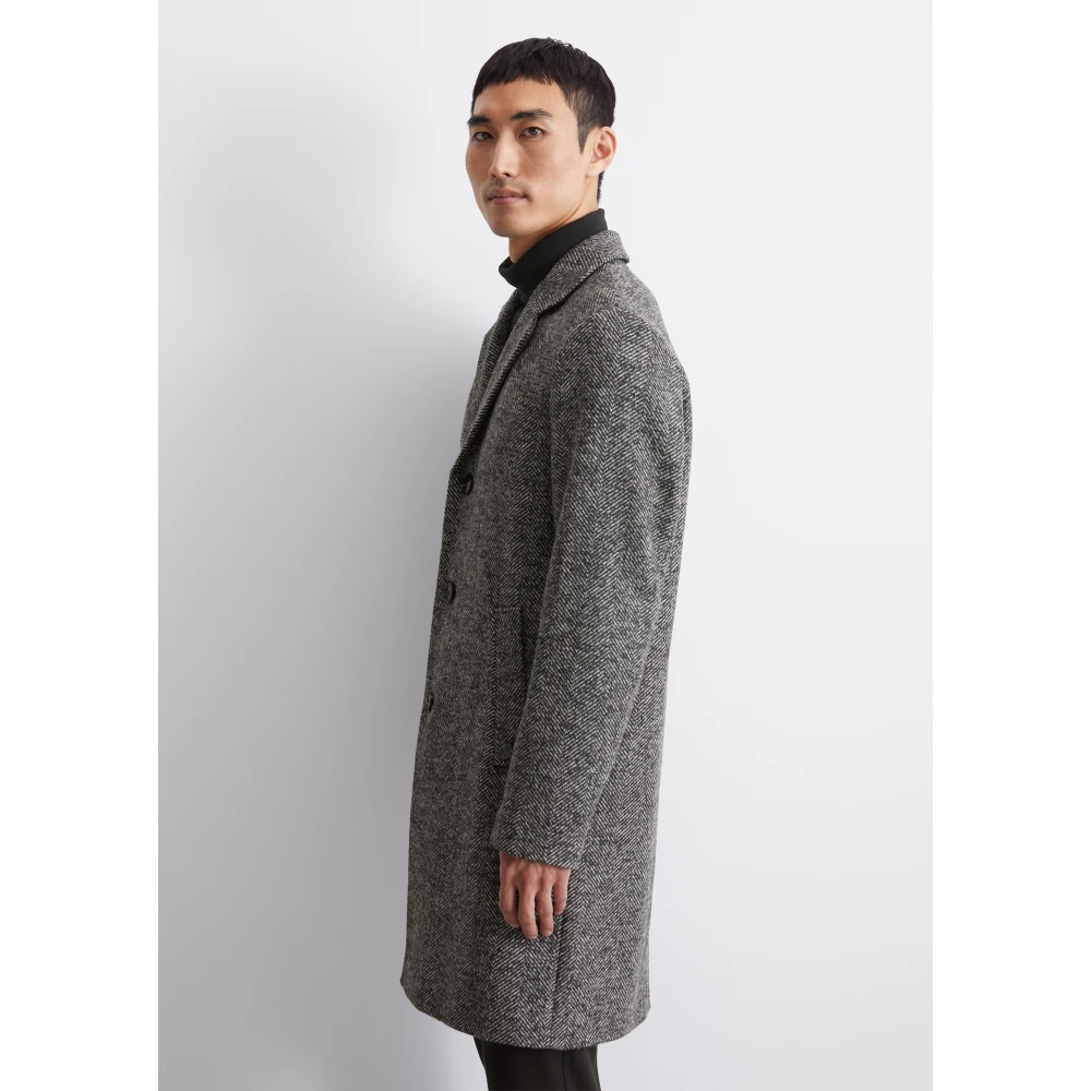 Marc O'Polo Herringbone coat regular Gray Heren