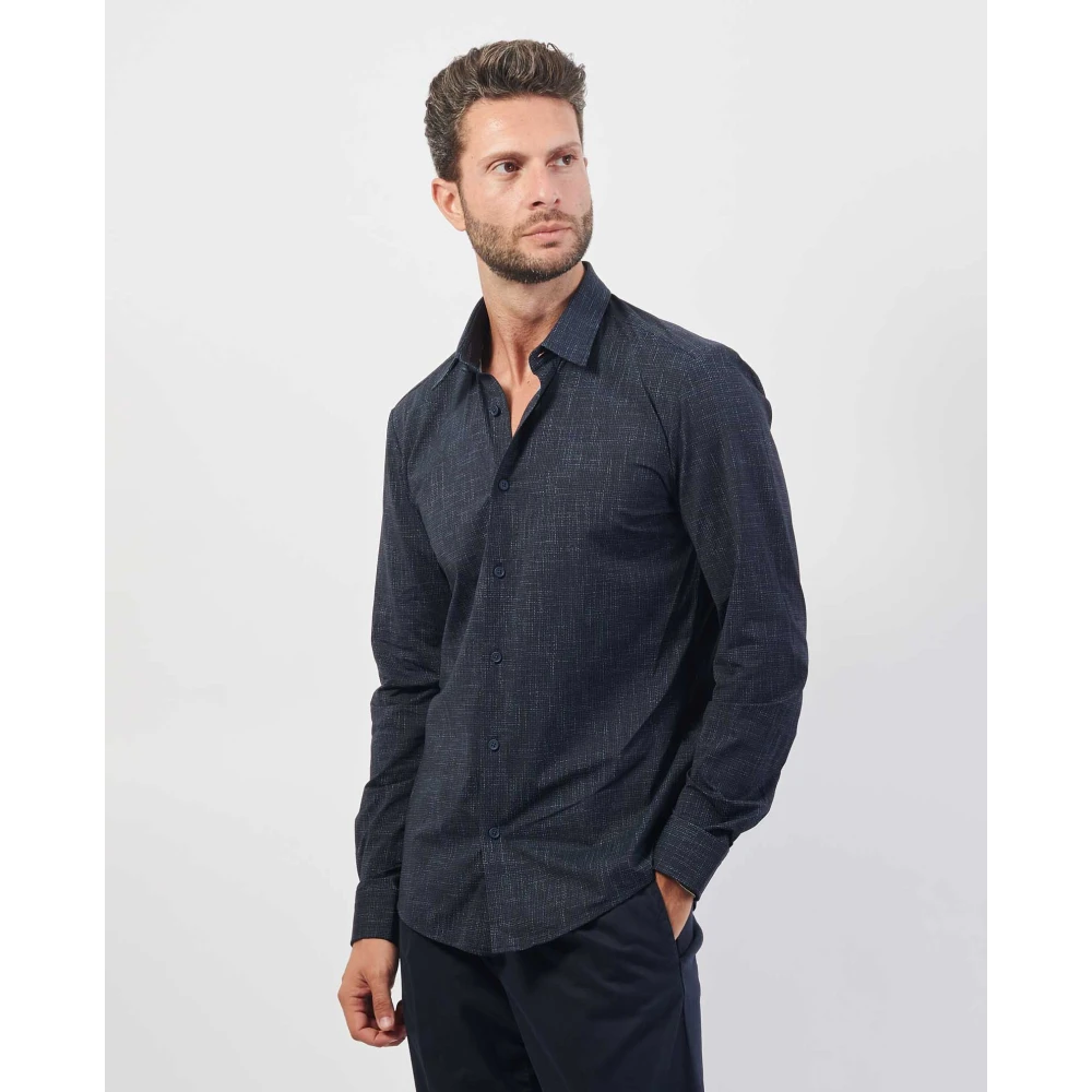 Hugo Boss Blauw Katoenen Overhemd Met Knopen Blue Heren
