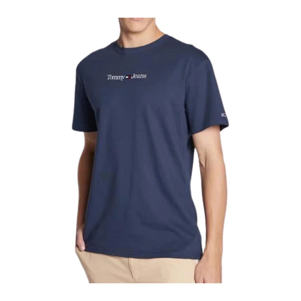 Tommy Jeans Men's Blue T-Shirts,, Classic Linear Cotton T-Shirt 2XL