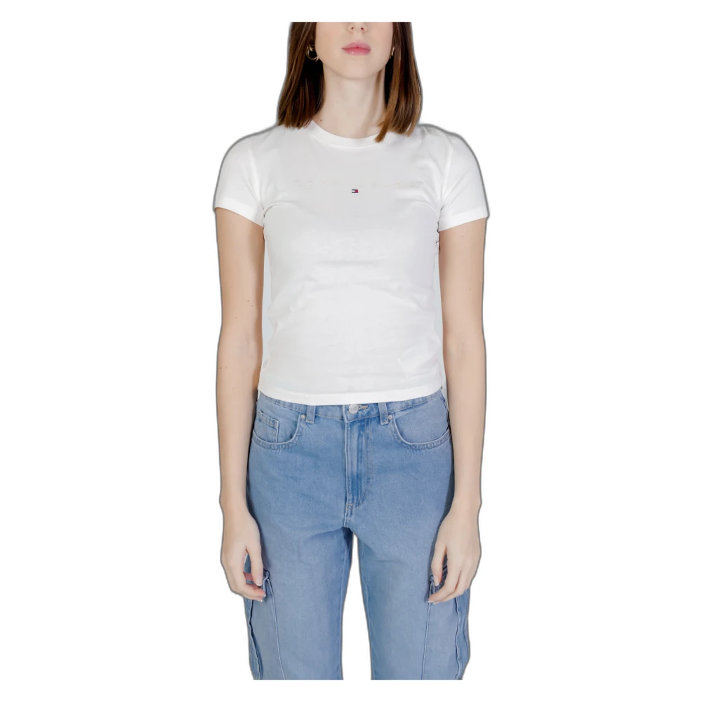 Tommy Jeans Transitional Cotton T-Shirt White Dames