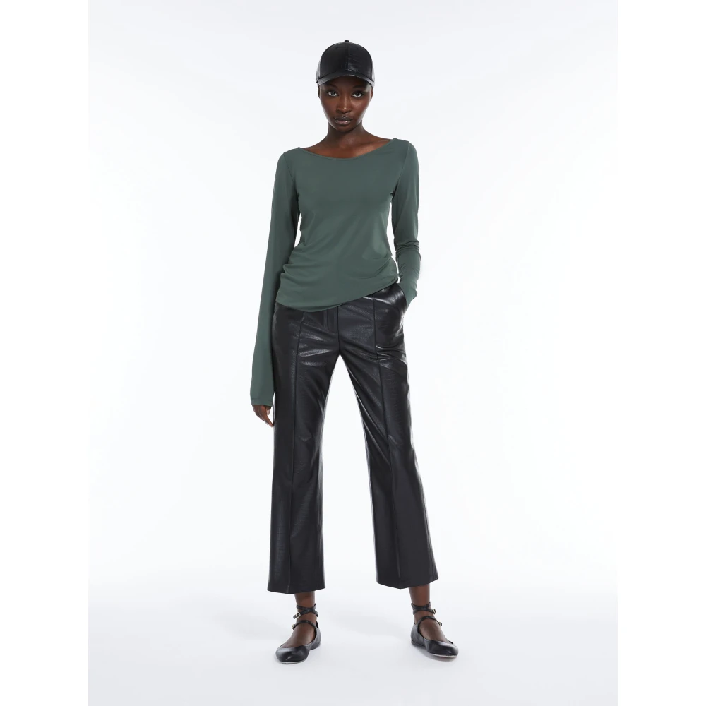 Max Mara Stretch Viscose Stof Dames Top Green Dames