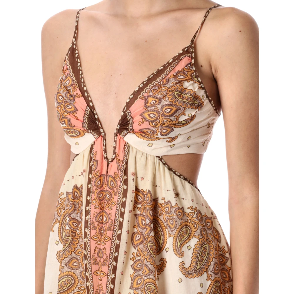 Zimmermann Paisley Midi Jurk met U-Wire Multicolor Dames