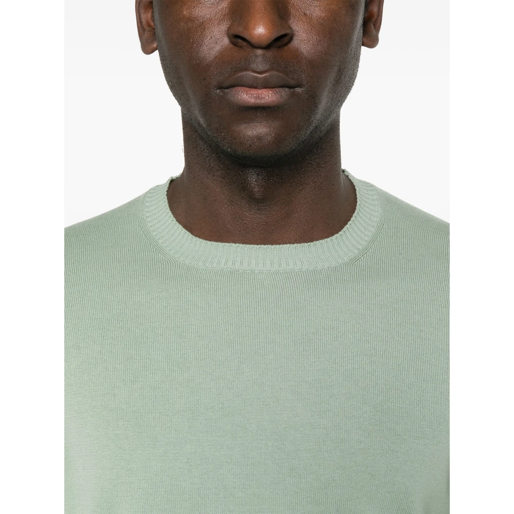 Fedeli Katoenen trui Made in Italy Green Heren