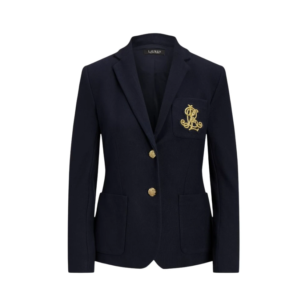 Ralph Lauren Women's Blue Blazers, Xl, Refined Jacquard Blazer