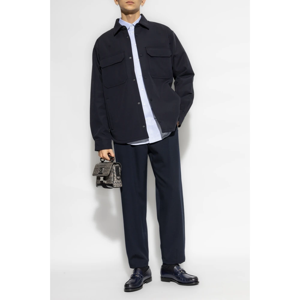 Emporio Armani Overhemd met gestreept patroon Blue Heren