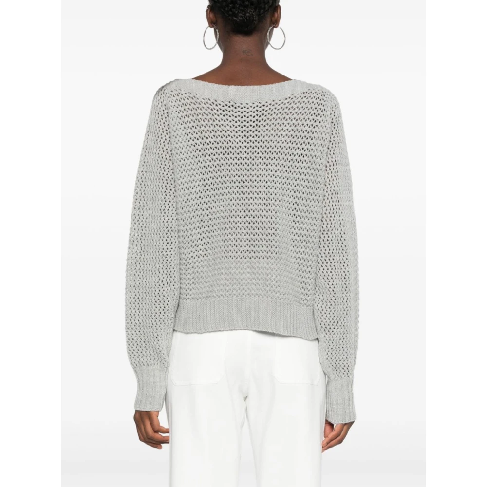 Twinset Grijze Gebreide Boothals Trui Gray Dames
