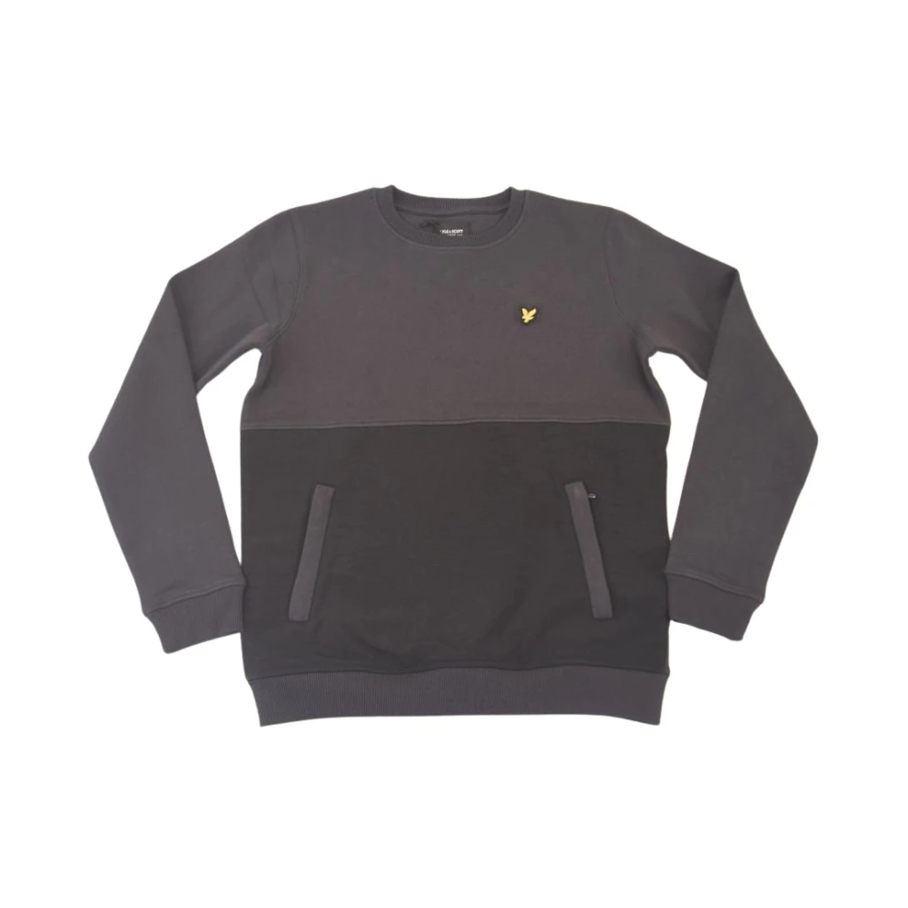 Lyle & Scott Solid Crewneck Sweatshirt med Eagle Logo Gray, Unisex