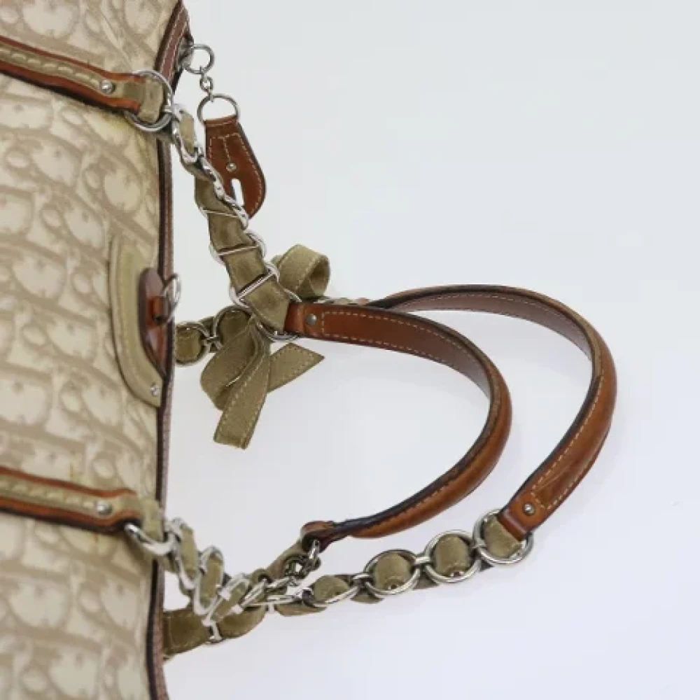 Dior Vintage Pre-owned Cotton handbags Beige Dames