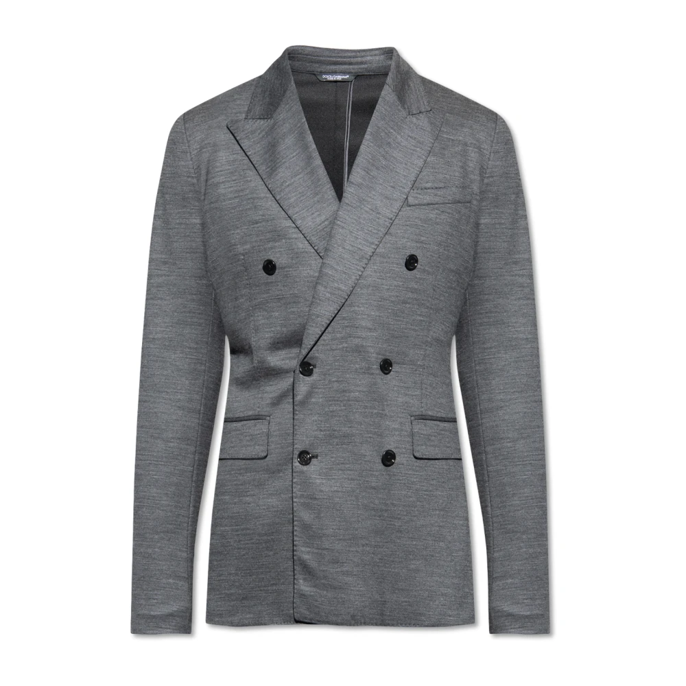 Dolce & Gabbana Dubbelrijige jas Gray Heren