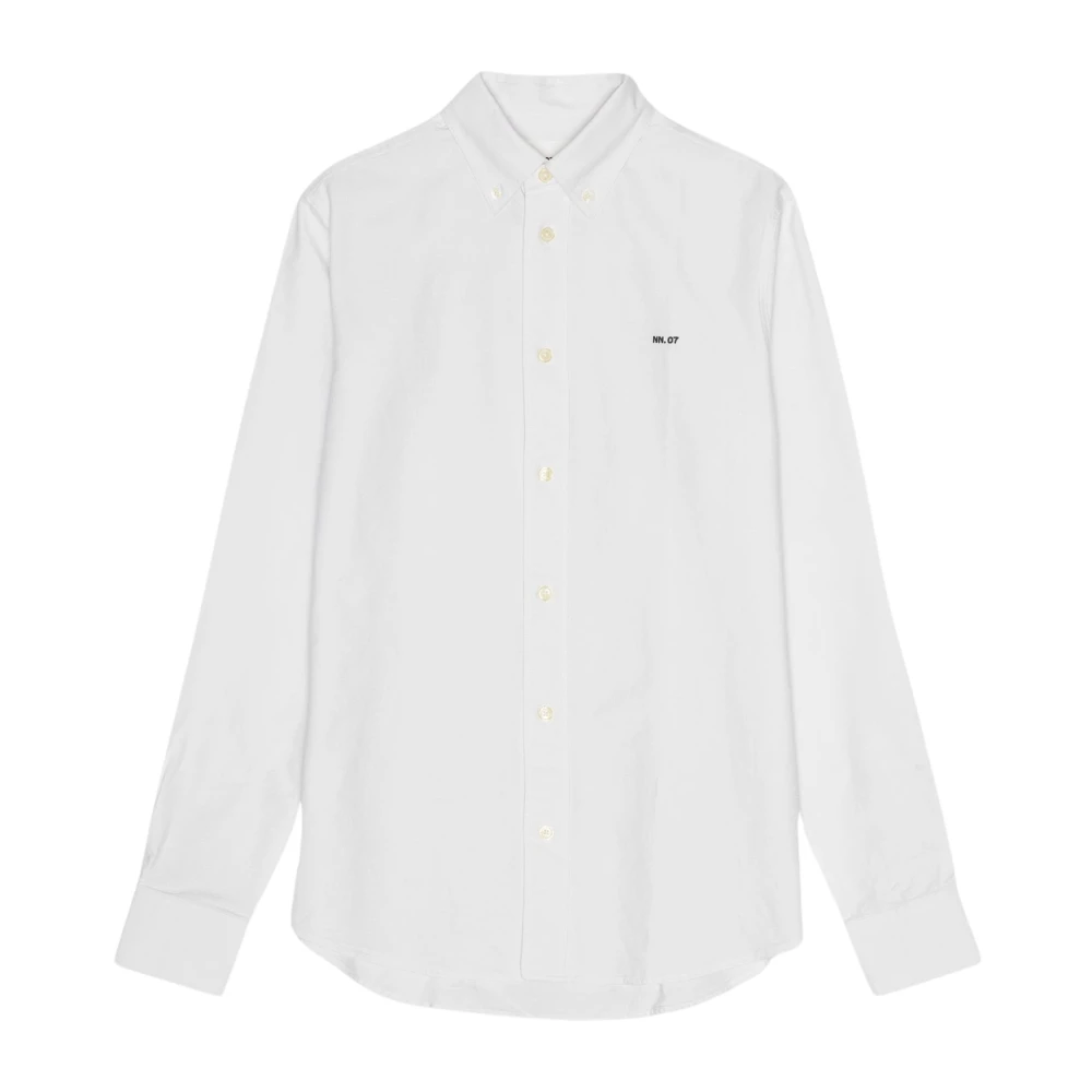 Nn07 Klassieke Witte Oxford Button-Down Shirt White Heren