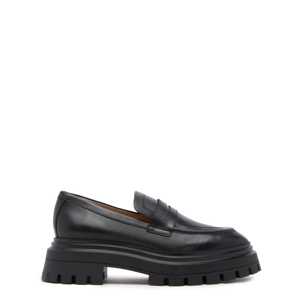 Stuart Weitzman Chiffon Calf Loafers Black, Dam