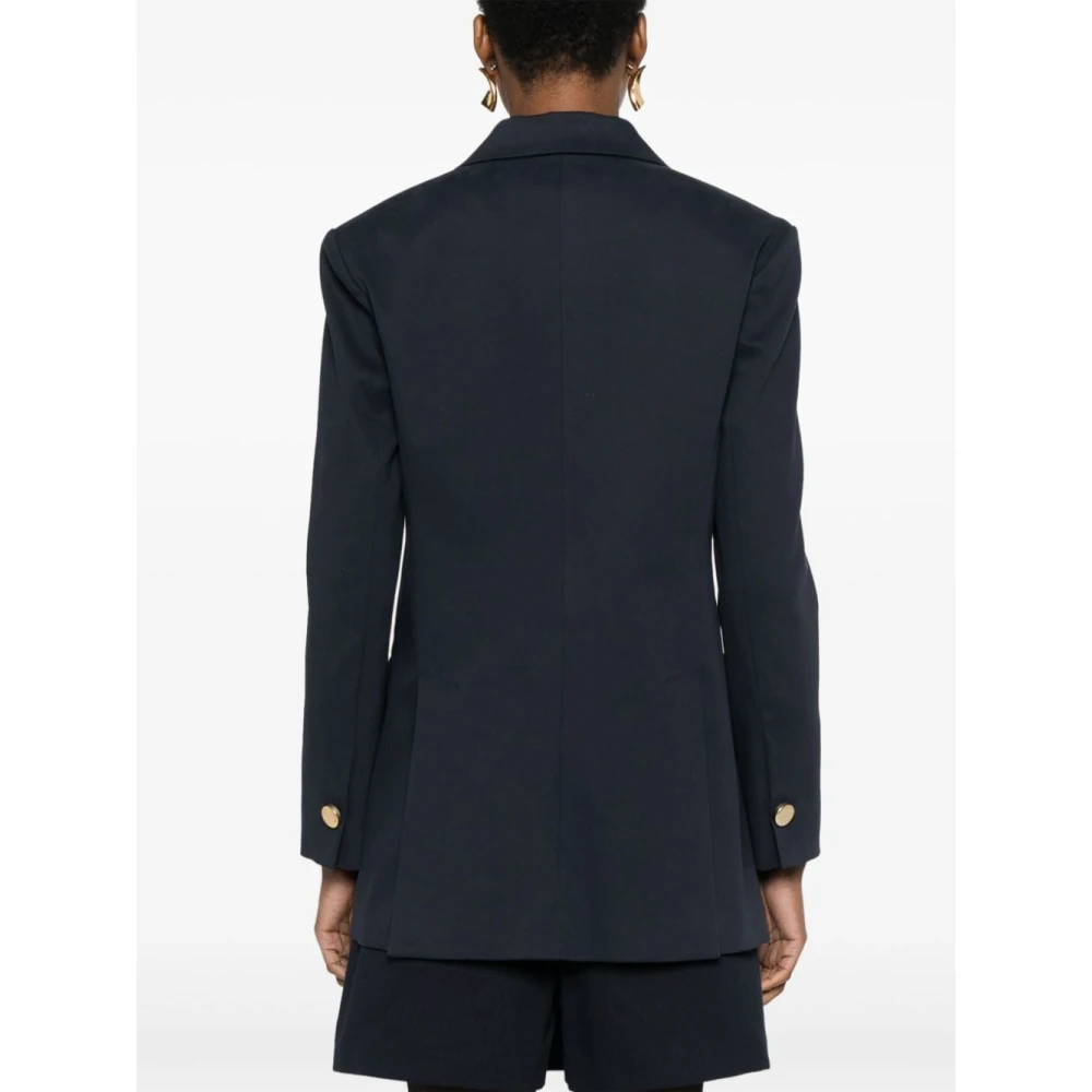 P.a.r.o.s.h. Blauwe Textuur Dubbel-Borst Jas Blue Dames