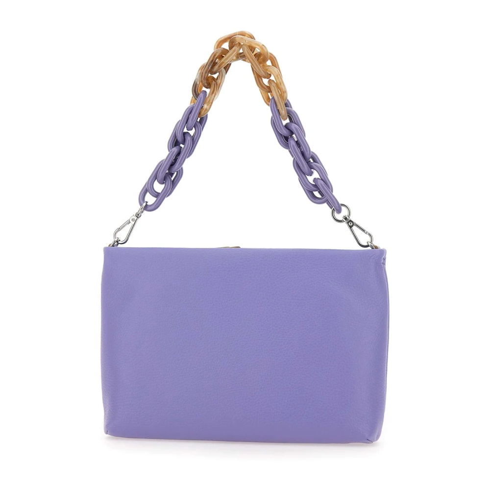 Gianni Chiarini Lavendelkleurige leren handtas met ritssluiting Purple Dames