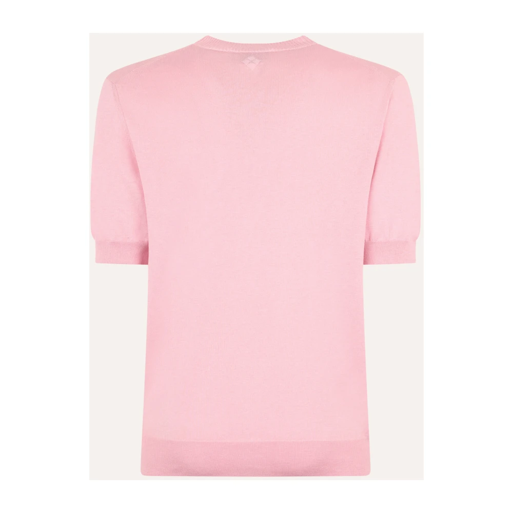 Ballantyne Zijde Katoen T-Shirt Elegant Ontwerp Regular Fit Pink Heren
