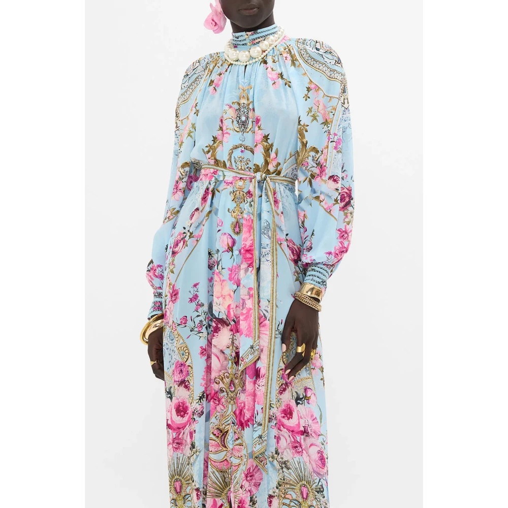 Camilla Raglan Mouw Zijden Overhemdjurk Multicolor Dames