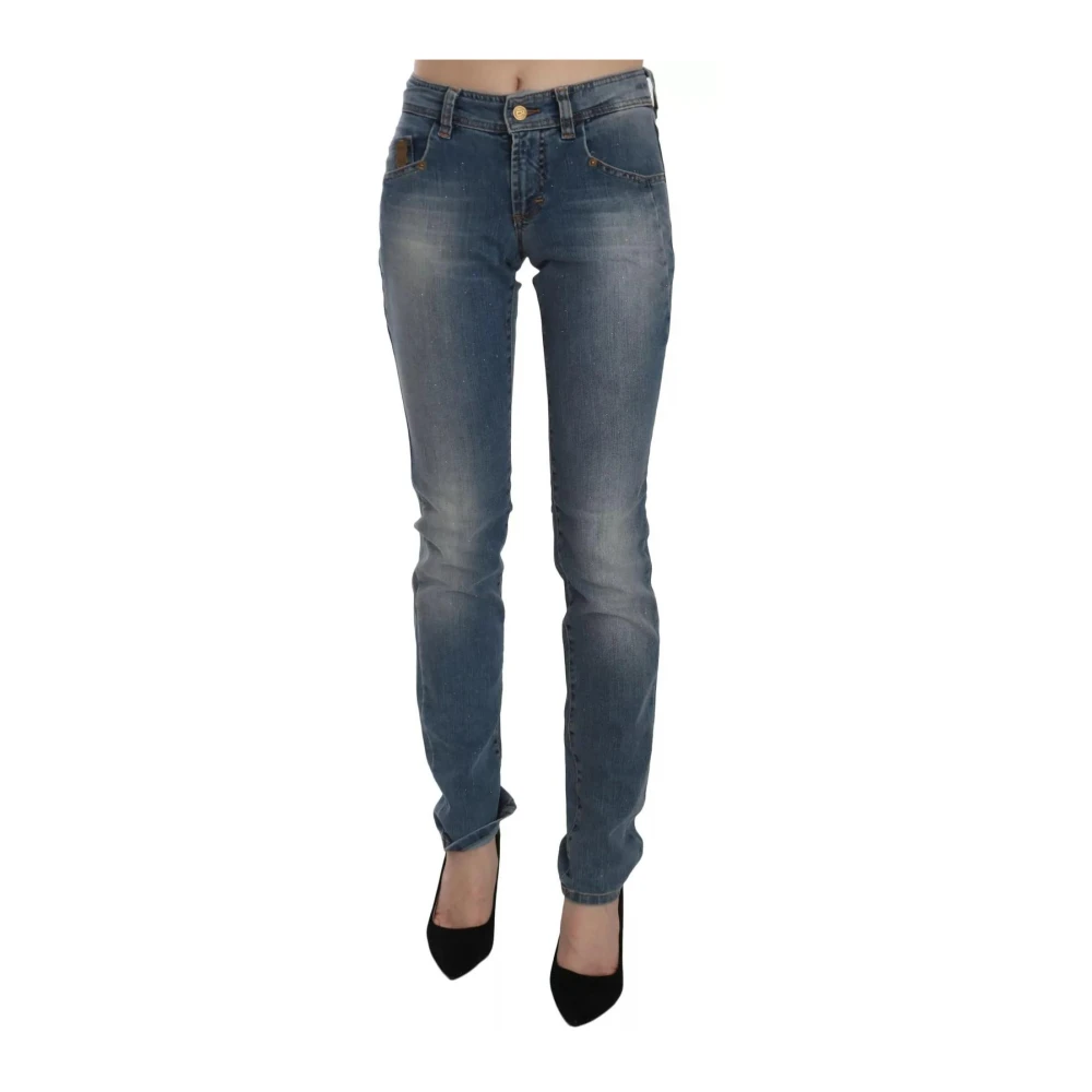 John Galliano Women's Blue Washed Mid Waist Skinny Casual Denim Trousers - Skinny Fit Jeans - W26 - Jeans