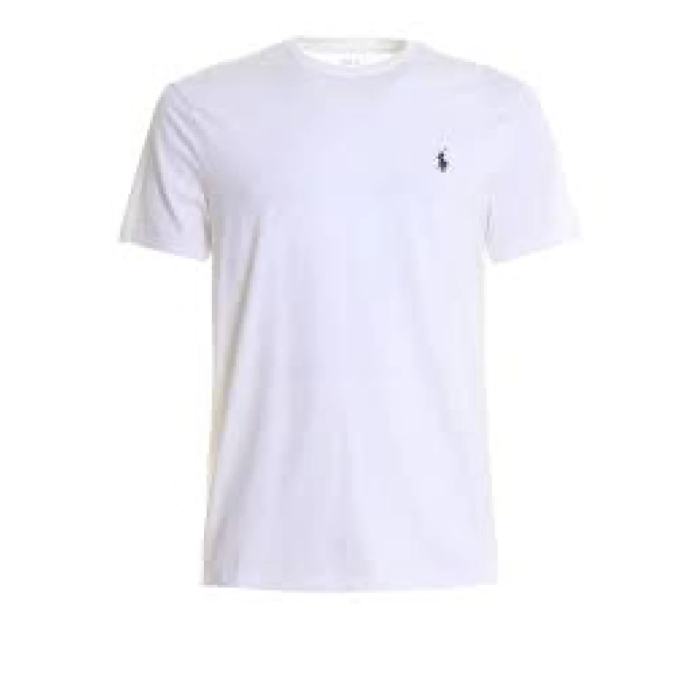 Polo Ralph Lauren Men's White T-Shirts, 2XL, Crewneck T-Shirt With Pony Embroidery