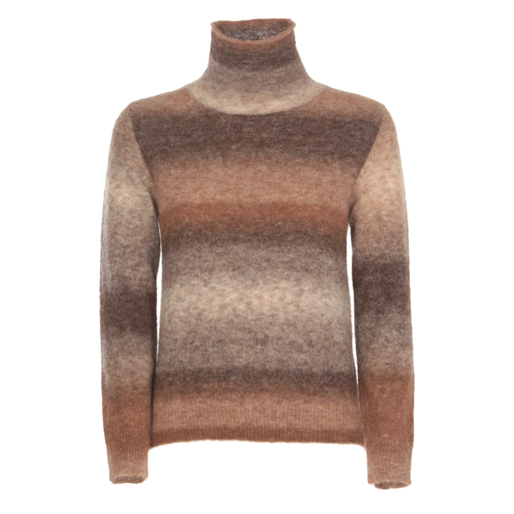 Kangra Bruine Cashmere Alpaca Hoge Hals Trui Brown Dames