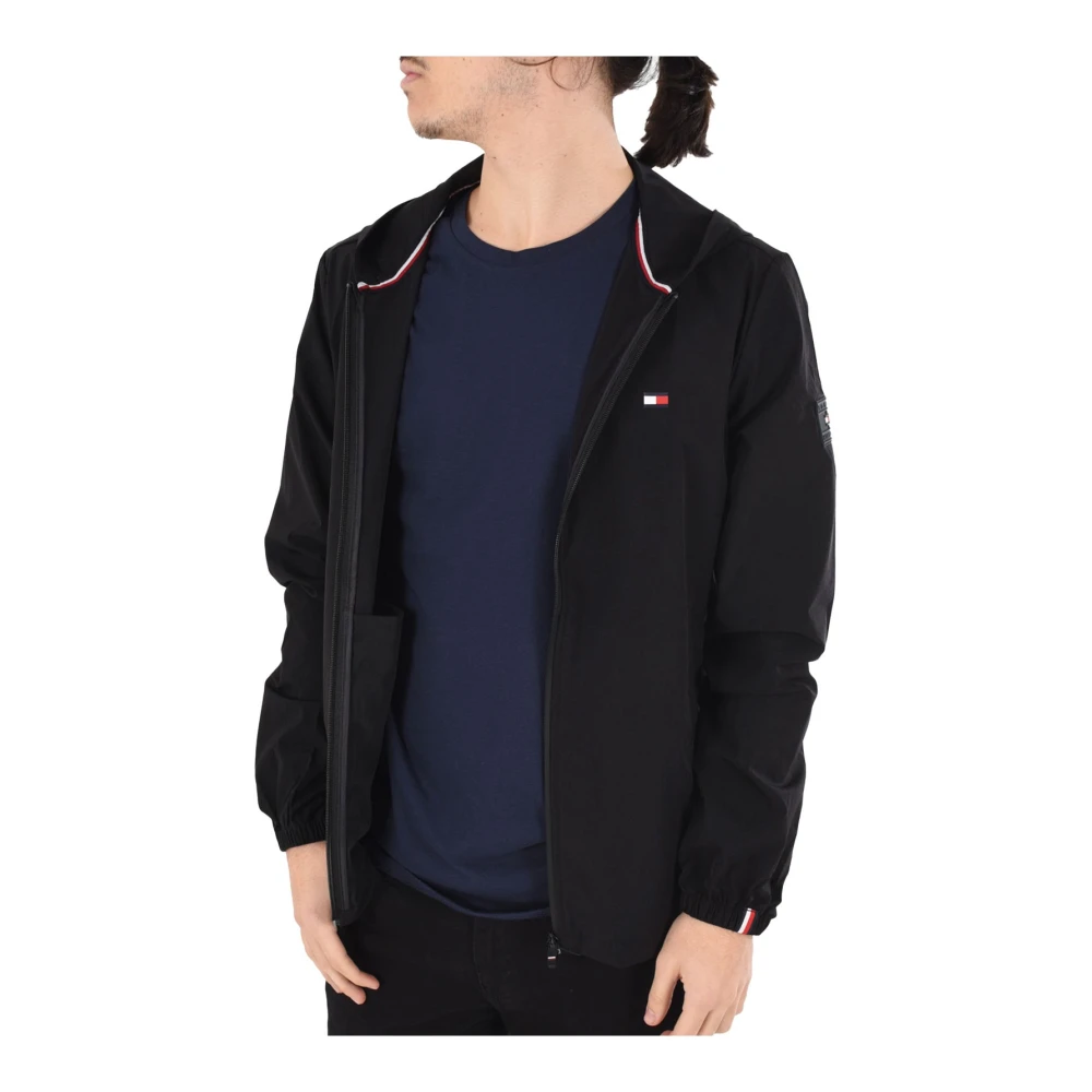 Tommy Hilfiger Zwarte windjack met capuchon Black Heren