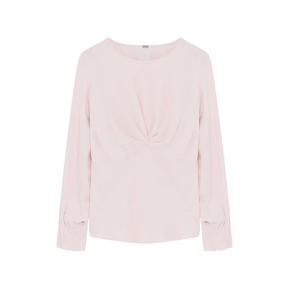 Gustav Elegant Blus med Båthalsdetalj Pink, Dam