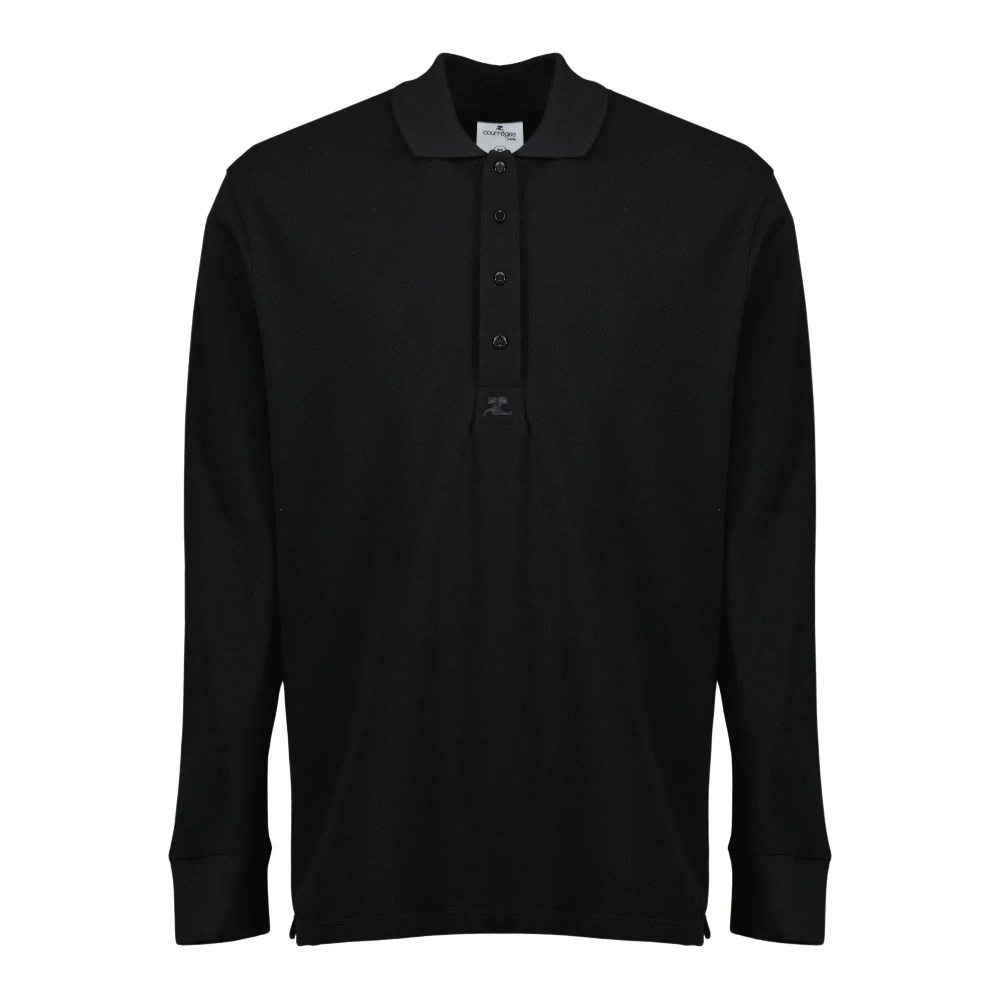 Courrèges Men's Black Polo Shirts, S, Oversized Polo