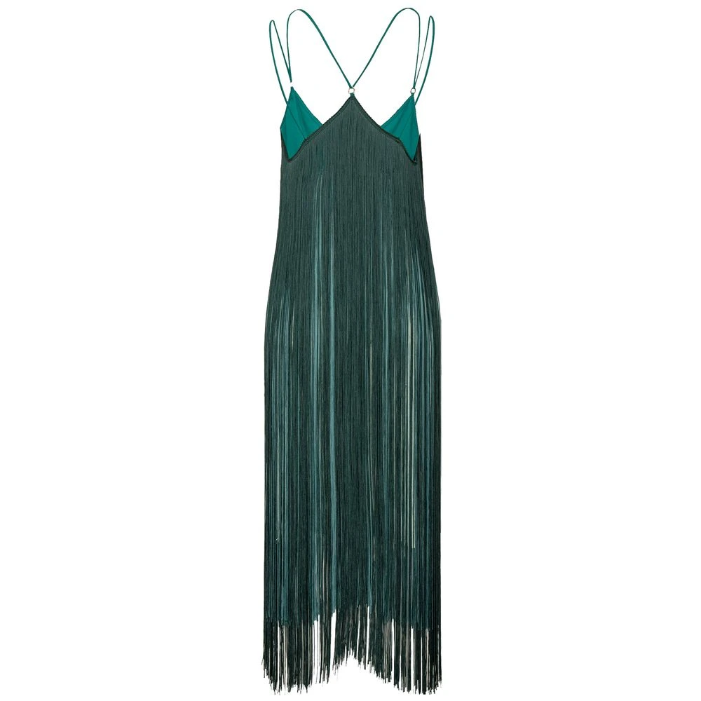 Pinko Groene Franje Jurk Green Dames