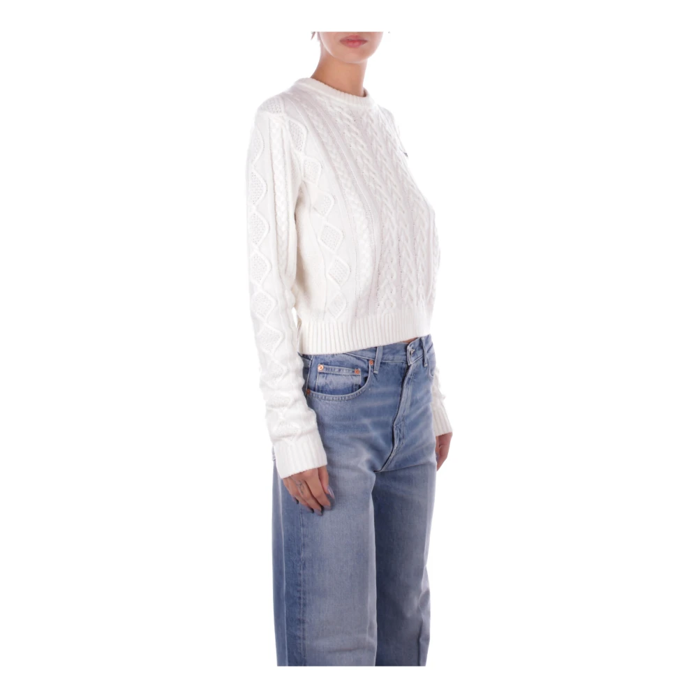Guess Witte Logo Front Sweater White Dames
