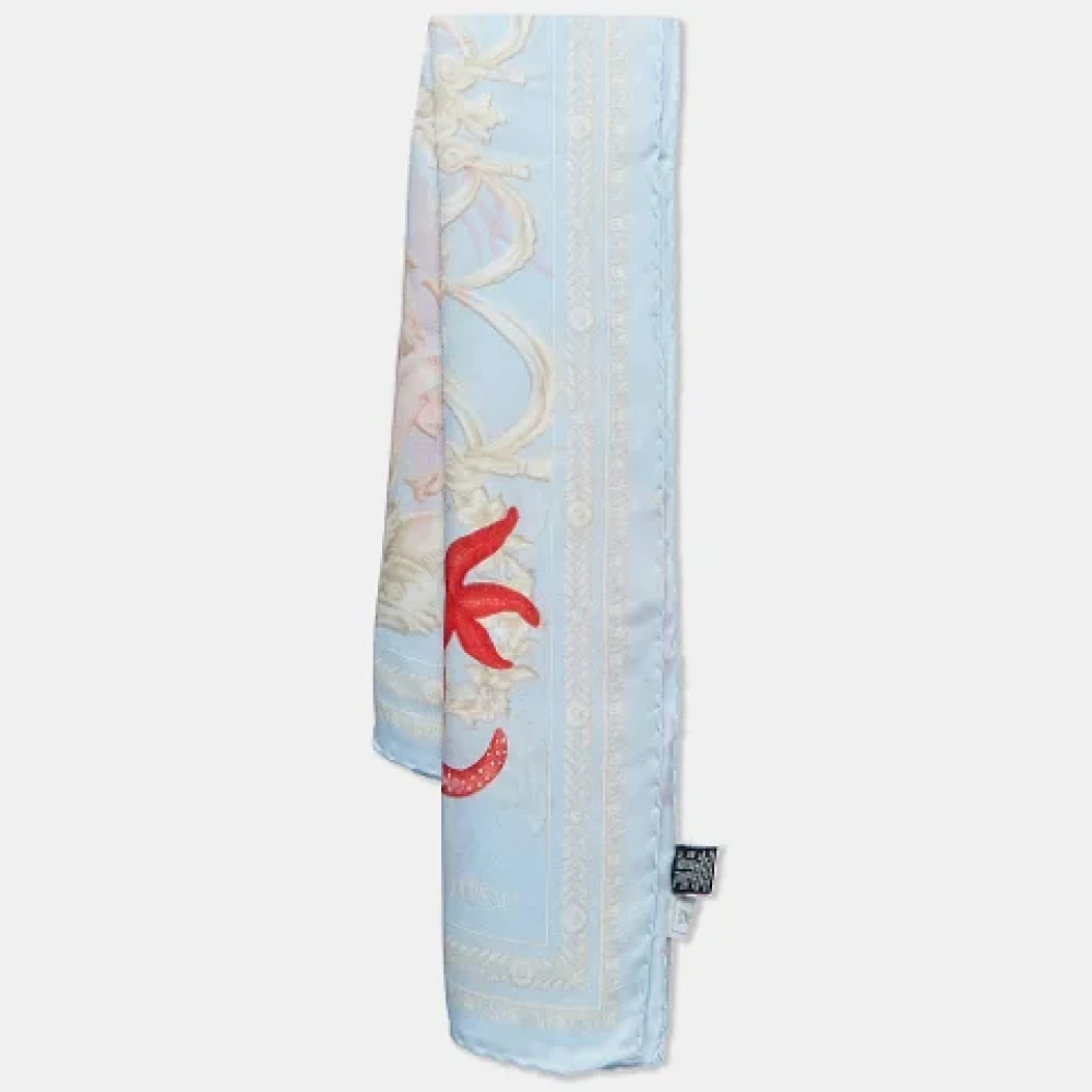 Versace Pre-owned Silk scarves Blue Dames