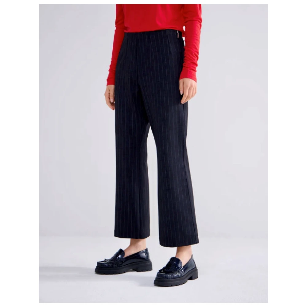 Summum Woman Gestreepte tennisstijl 7 8 broek Black Dames