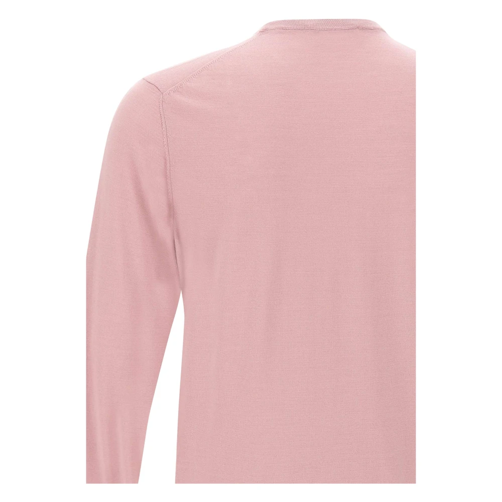 Filippo De Laurentiis Roze Wol Zijde Kasjmier Trui Pink Heren