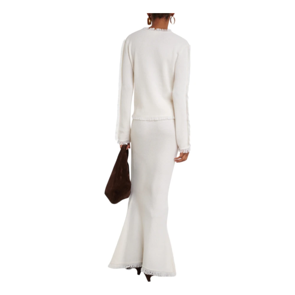 Lisa Yang Cashmere Gebreide Trui Offwhite White Dames