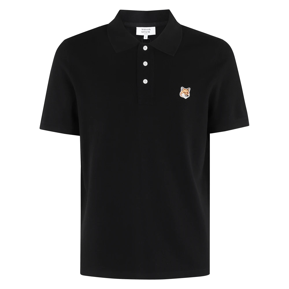 Maison Kitsuné Fox Head Patch Polo Shirt Black Heren