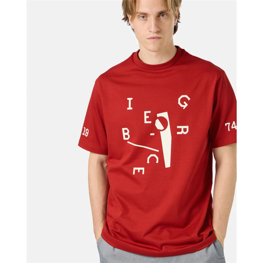 Iceberg T-shirt met letterprint detail Red Heren