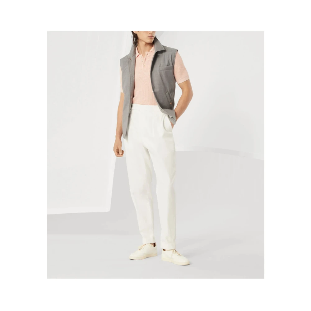 BRUNELLO CUCINELLI Zalmroze Geribbelde Trui Pink Heren