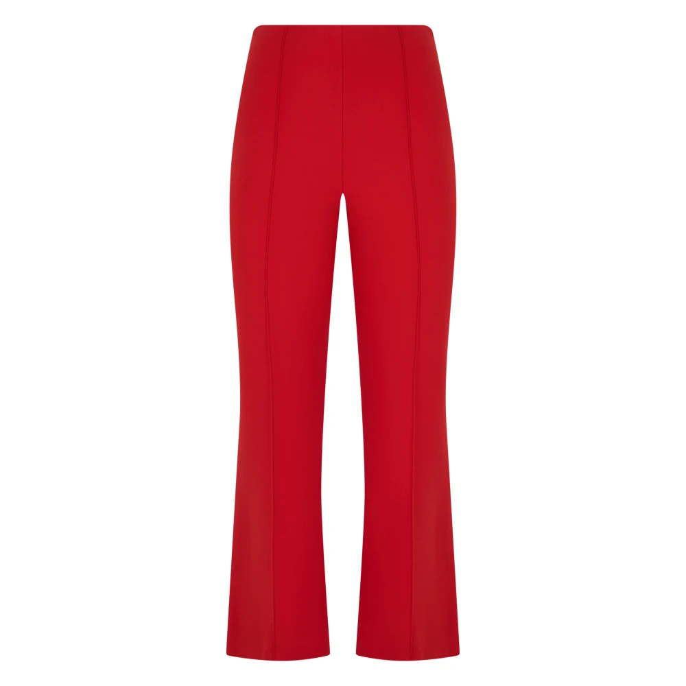 Vince Women's Red Mid-Rise Pintuck Crop Flare Pant - Wide Trousers - S - Trousers