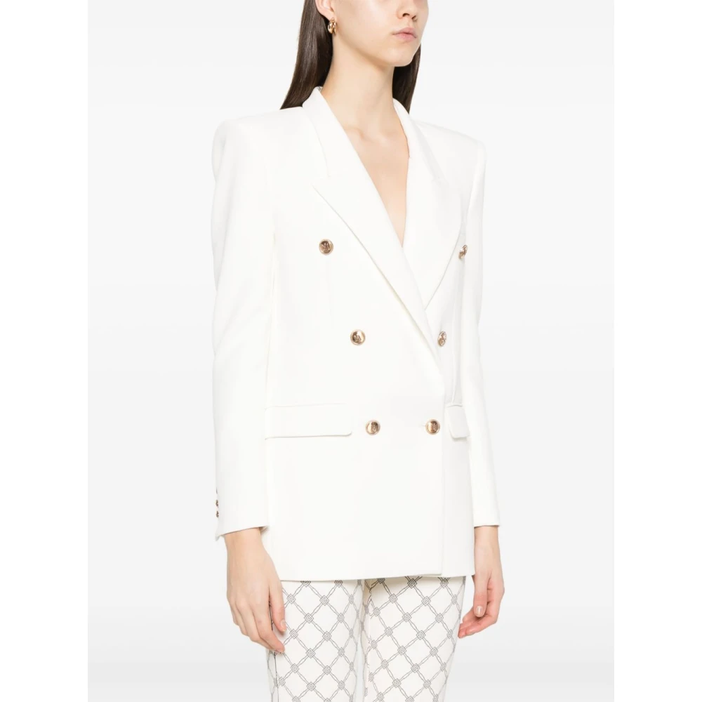 Elisabetta Franchi Witte Jas Dames Buitenkleding White Dames