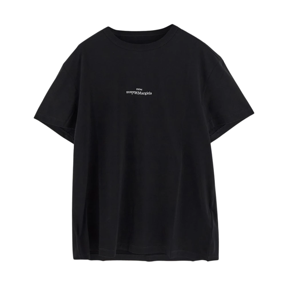 Maison Margiela Katoenen Logo T-Shirt Black Heren