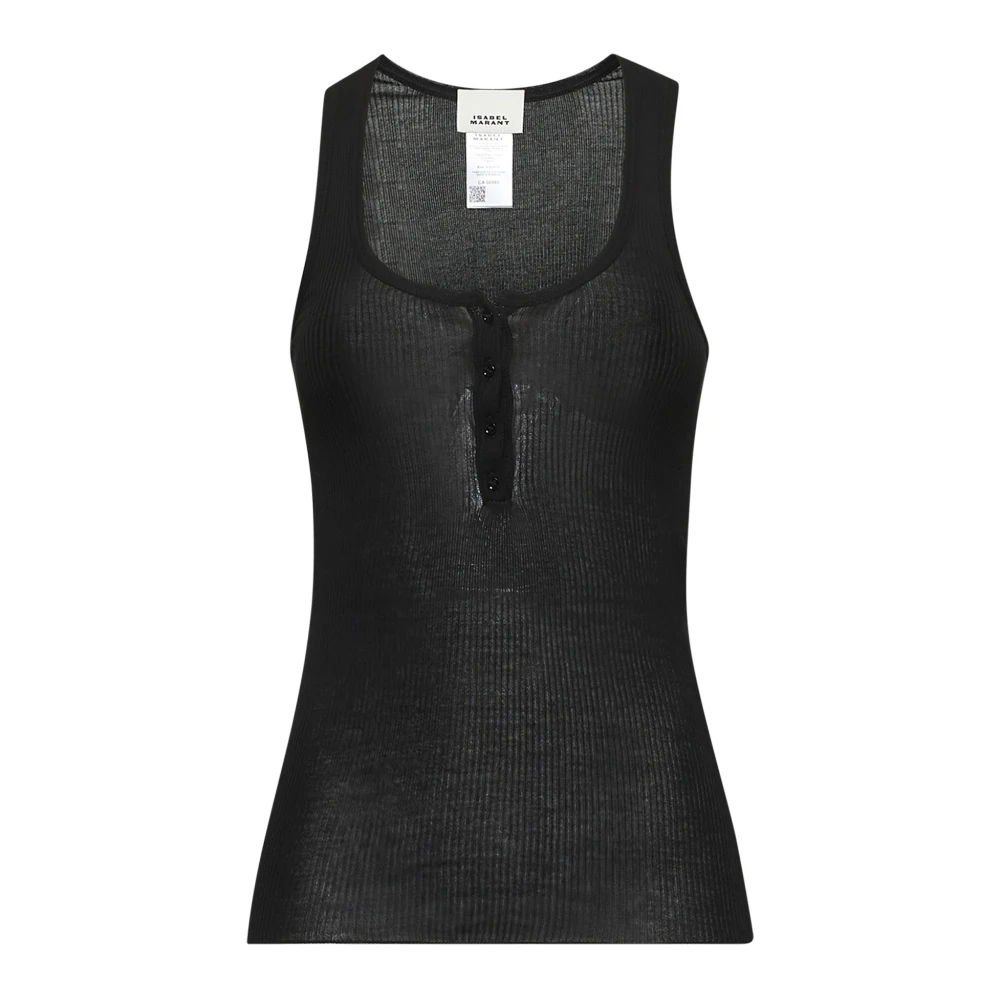 Isabel marant Zwart Geribbeld Racerback Tank Top Black Dames