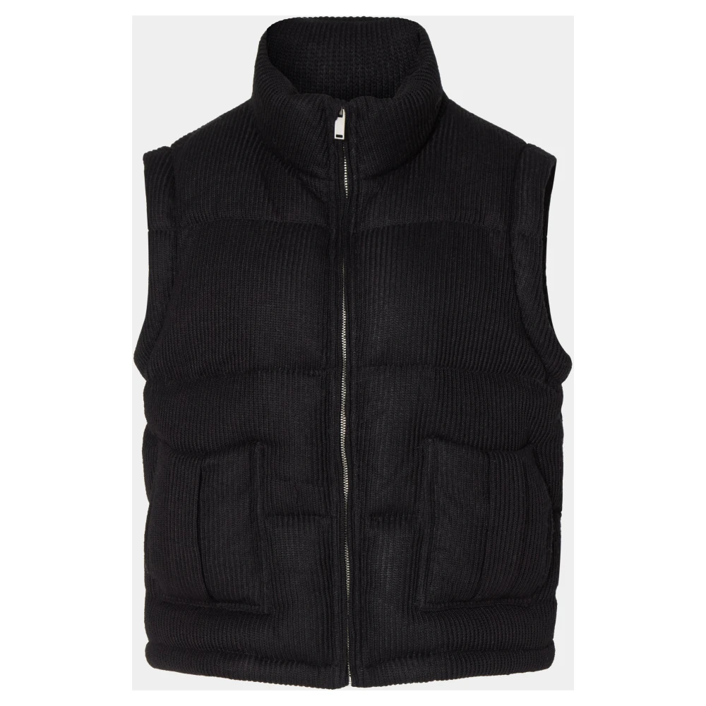 Cloeys Gebreid gewatteerd jack vest zwart Black Dames