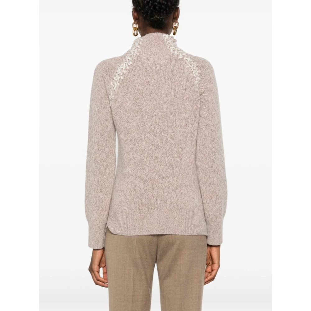 Ermanno Scervino Beige Sweater Aw24 Wol Kasjmier Beige Dames