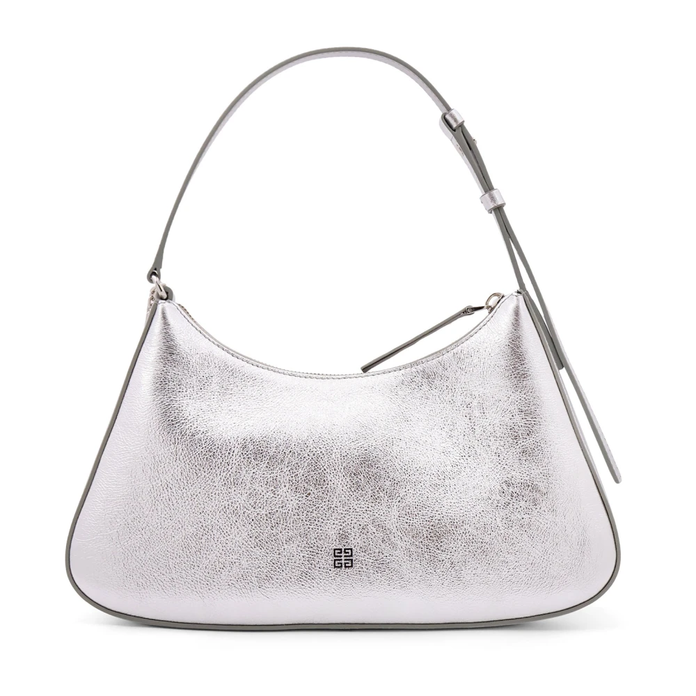 Givenchy Lucky Lock Metallic Leren Schoudertas Gray Dames