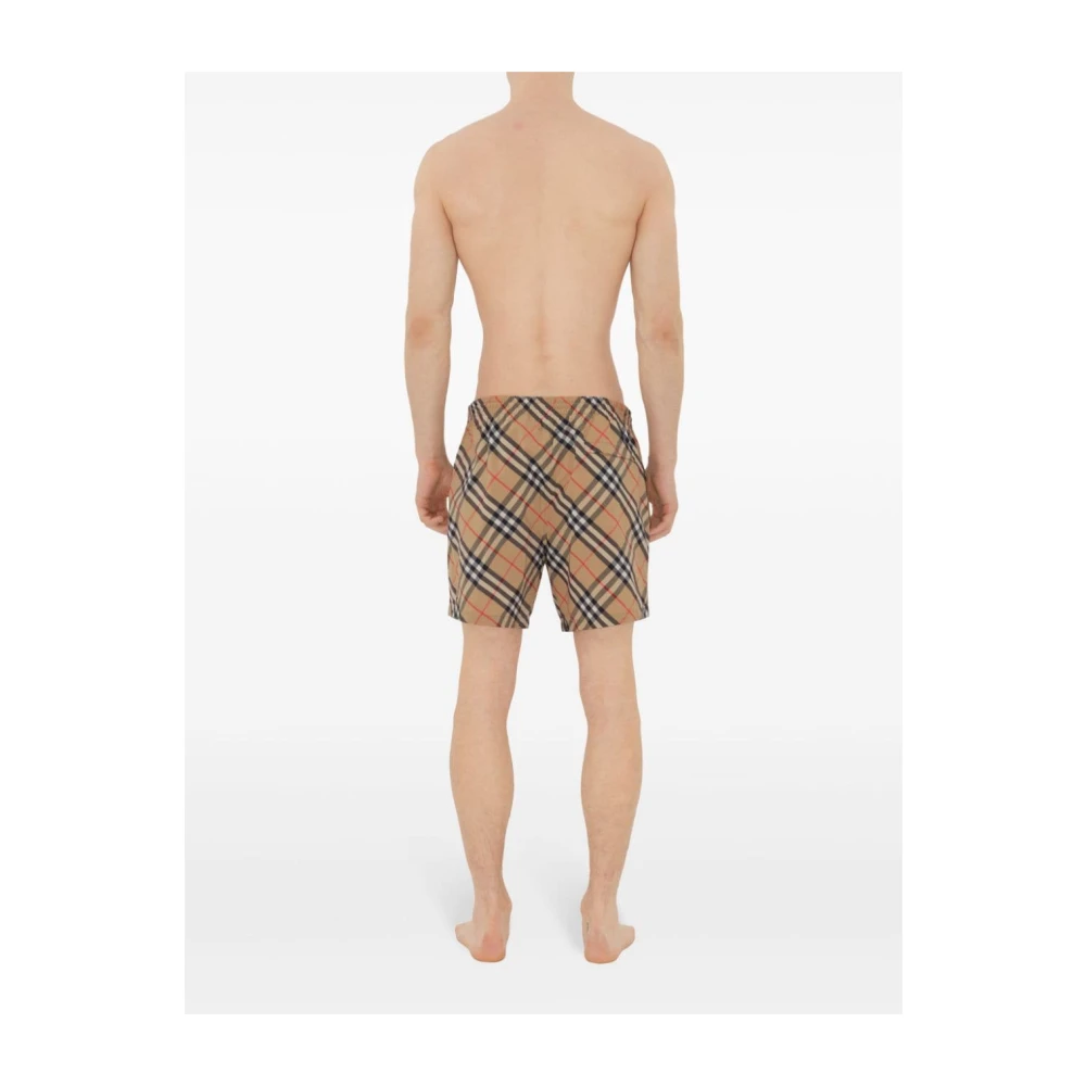 Burberry Beige Check Swim Shorts Beige Heren