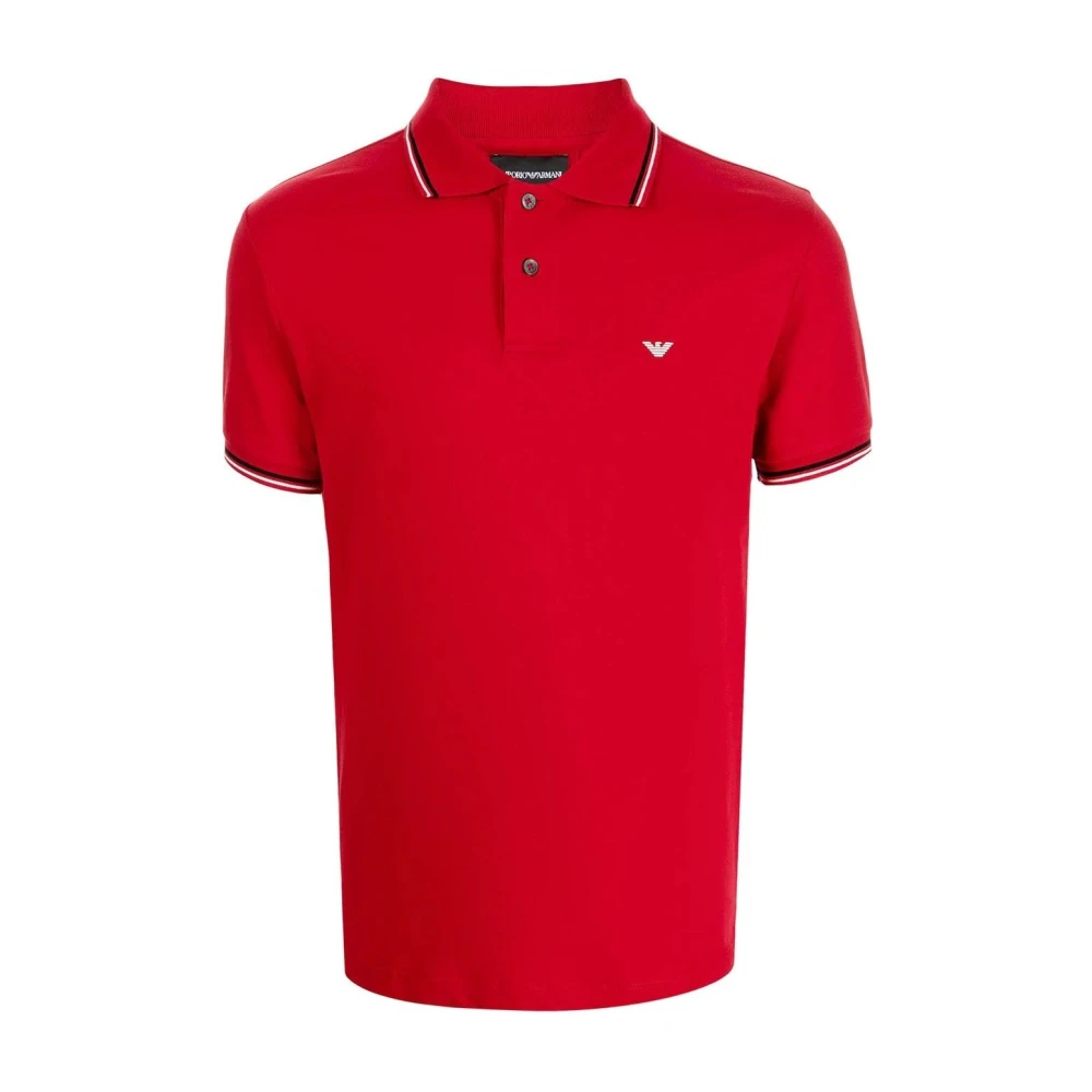 Emporio Armani Essentials Piquet Polo in Rood Red Heren