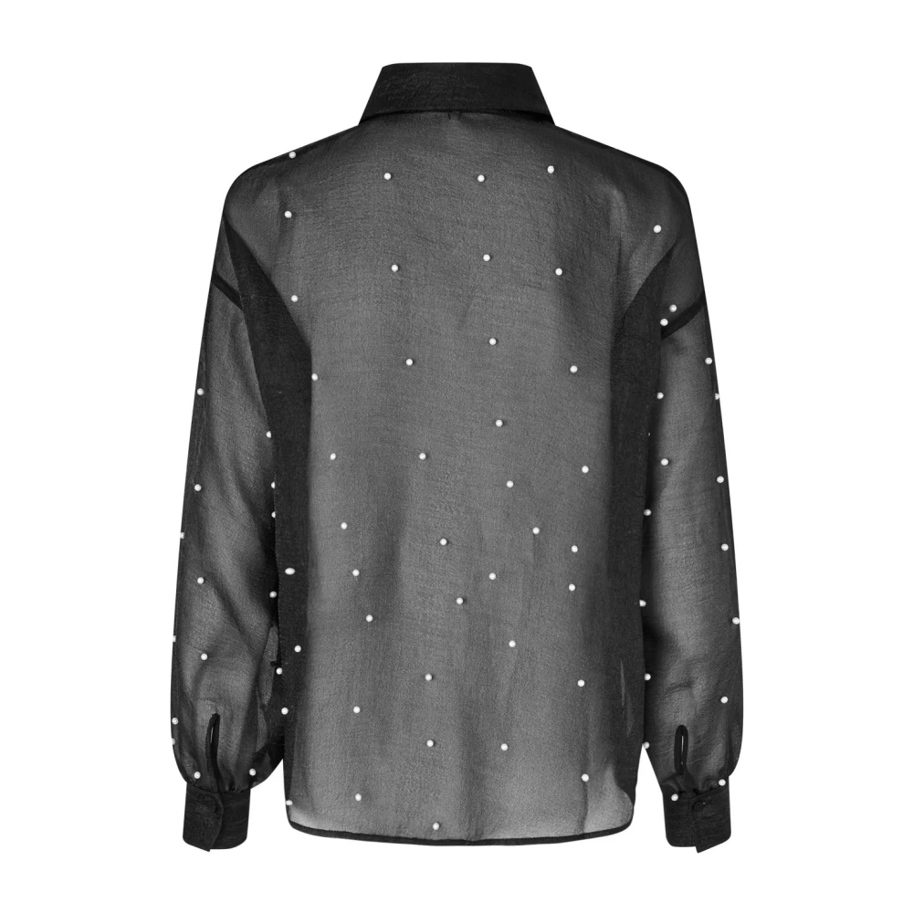 Cras Oversized Shirt met Parels Black Dames